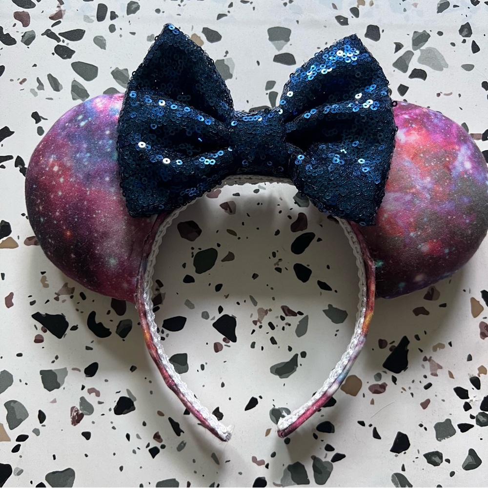 Galaxy + Sequin Bow Mouse Ears